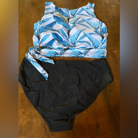 🏖️Saodimallsu Vintage 2 Piece Swimsuit High Neck High Waisted🏖️ NIP - Picture 4 of 13